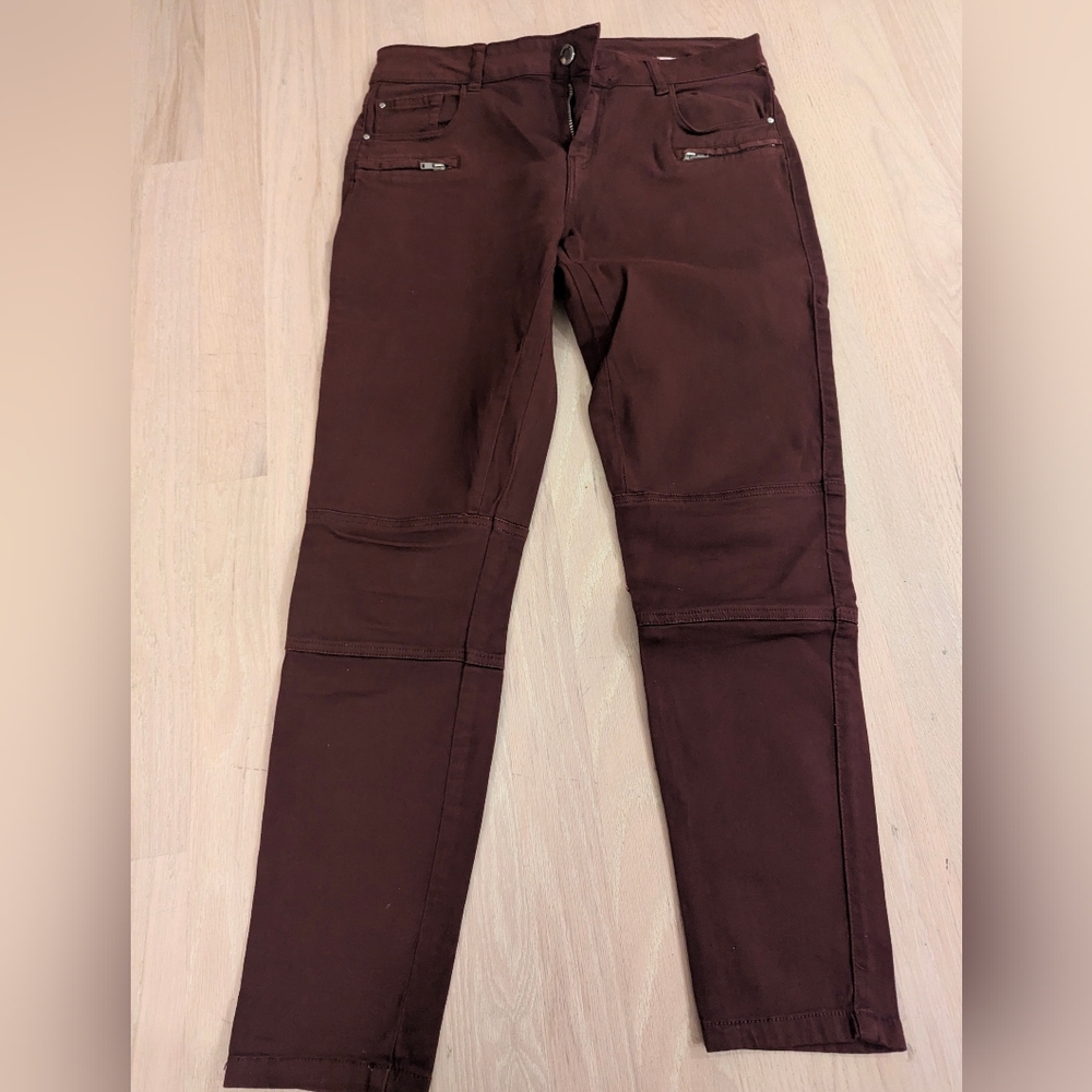 Zara Burgundy Trousers - Size 6